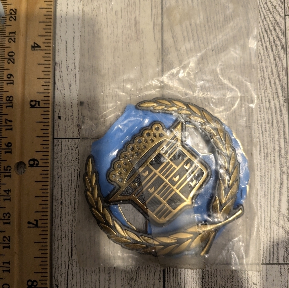 cadillac Blue and Gold Crest Emblem